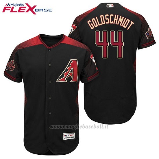 Maglia Baseball Uomo Arizona Diamondbacks 44 Paul Goldschmidt Nero Rosso Alterner 20 Anniversario Flex Base